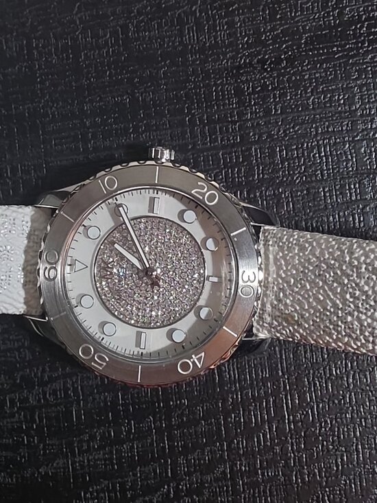Michael Kors Women’s Quartz Watch 41mm Silver Glitter Dial PVC Strap main image 7